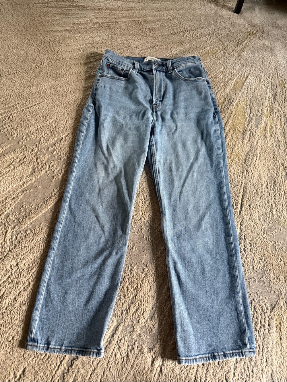 Abercrombie jeans ankle straight ultra high rise light wash 27 / 4 short